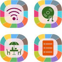 wifi sign and music cd Icon vector
