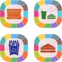 cream cake and lunch bistro Icon vector