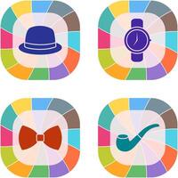 Hat and Watch Icon vector