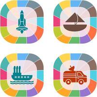 Rocket and Small Yacht Icon vector