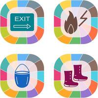 exit and electricity fire Icon vector