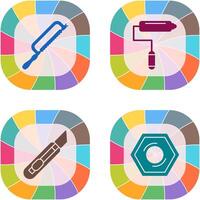 Hacksaw and Paint Roller Icon vector