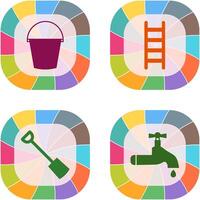 Water Bucket and Ladder Icon vector