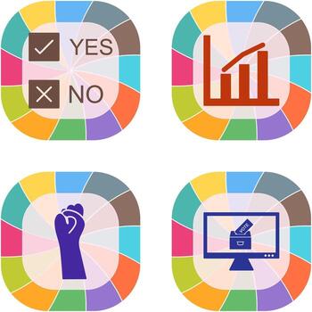 Yes No Option and Statistics Icon vector