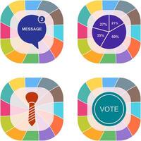 Message Bubbles and Pie Chart Icon vector