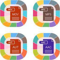 MOV and MP3 Icon vector