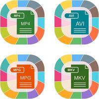 MP4 and AVI Icon vector