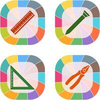 Ruler and Nail Icon vector