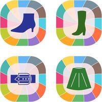 Boots with Heels and Long Boats Icon vector