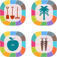 Gardening Tools and Palm tree Icon vector