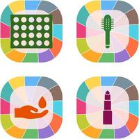 Colored Palette and Comb Icon vector