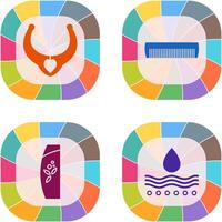 Necklace and Comb Icon vector