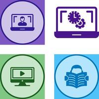 Flex Time and Online Lesson Icon vector