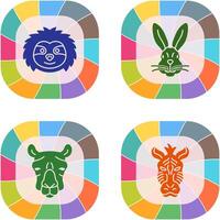 Sloth and Rabbit Icon vector