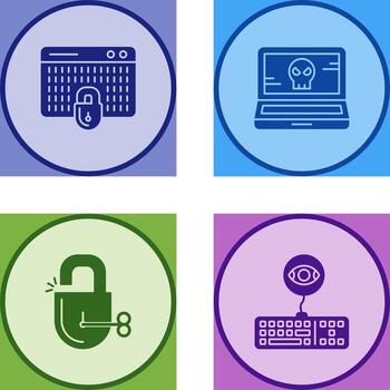 Hacking and Laptop Icon vector