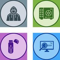 Safe Box and Hacker Icon vector