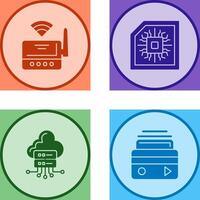 Wifi Router and Chip Icon vector