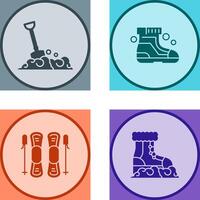 Shovel and Ski Boots Icon vector