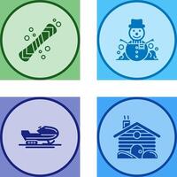 Snowboard and Snowman Icon vector