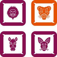 Lion and Cheetah Icon vector