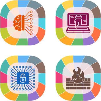 Machine Learning and Hacking Icon vector