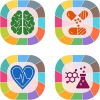 Brain and Capsule Icon vector