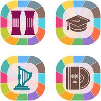 Column and Mortarboard Icon vector