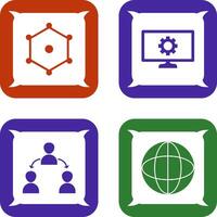 nodes and network setting Icon vector