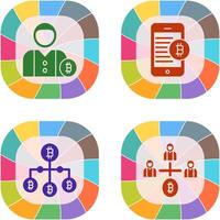 User and Bitcoin Mobile Icon vector