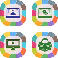 Flex Time and Online Lesson Icon vector