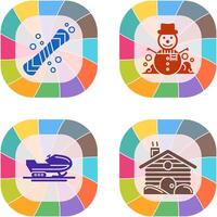 Snowboard and Snowman Icon vector