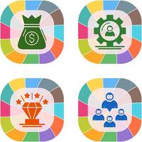 Money Bag and Management Icon vector