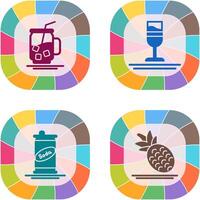 Iced Tea and Rainbow Drink Icon vector