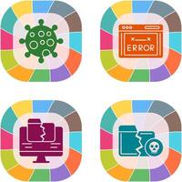 Virus and Error Code Icon vector
