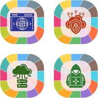 Cloud Security and Website Icon vector