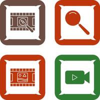 find pictures and magnifier Icon vector