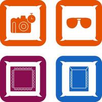 glasses and timer on camera Icon vector