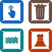 danger of hand press and garbage Icon vector