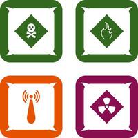 poisonous gas and Danger of flame Icon vector