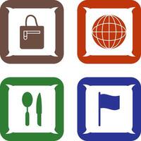 handbag and globe Icon vector