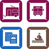 Bus and trailer Icon vector