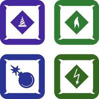 under construction and flammable material Icon vector