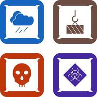 rain and heavy machinery Icon vector