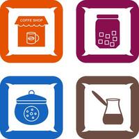 Coffee Shop And sugar Bottle Icon vector