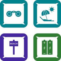 Binoculars and beach Icon vector