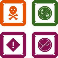 death sign and no foods or drink Icon vector