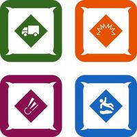 dangerous vehicle and danger of welding Icon vector