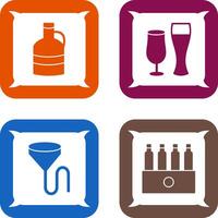 moon shine and beer glasses Icon vector