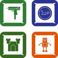 Gun and 1UP Icon vector