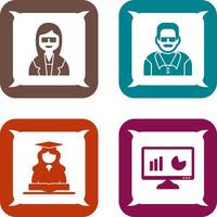 Female Professor and Male Professor Icon vector